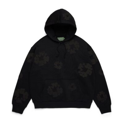 Mono Cotton Wreath Hoodie Black
