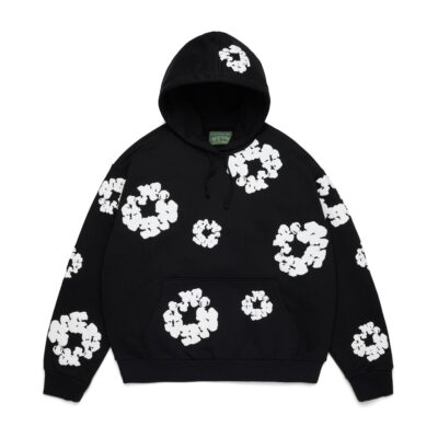 Cotton Wreath Hoodie Black