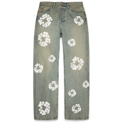 Baggy Cotton Wreath Denim Pant Dirty Wash
