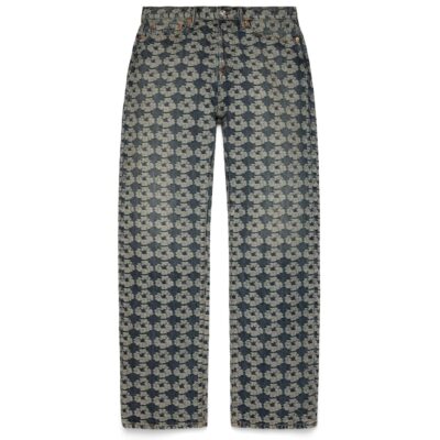 Baggy Jacquard Wreath Denim Pant