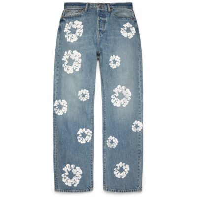 Baggy Cotton Wreath Denim Pant Light Wash