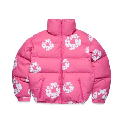 Cotton Wreath Puffer Jacket Pink