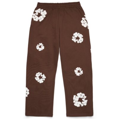 Cotton Wreath Baggy Sweatpants Dark Brown