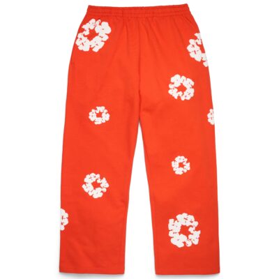 Cotton Wreath Baggy Sweatpants Dark Orange