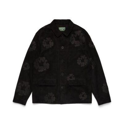 Cotton Wreath Suede Welding Jacket Black