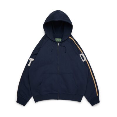 DT Chenille Patch Zip Hoodie Blue