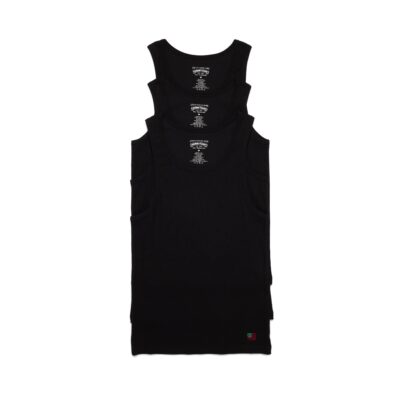 DT Flag 3-Pack Ribbed Tank Black