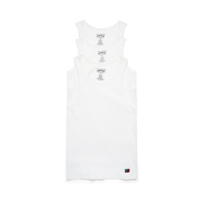 DT Flag 3-Pack Ribbed Tank White