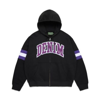 DT Stripe Zip Hoodie Black