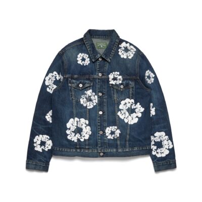 Cotton Wreath Denim Jacket Dark Wash