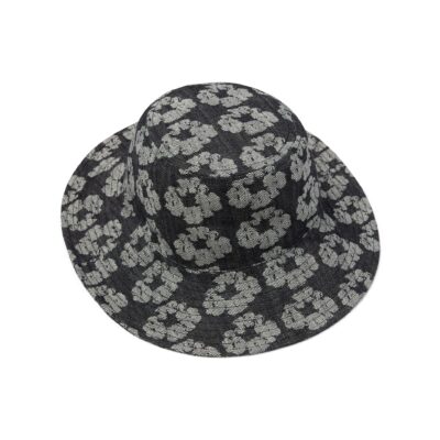 Jacquard Wreath Bucket Hat Washed Black