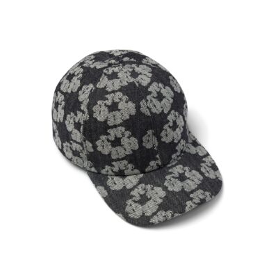 Jacquard Wreath Denim Cap Washed Black