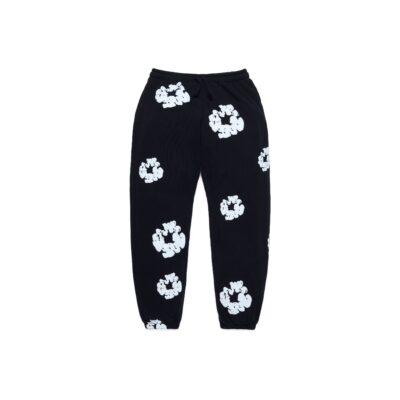 Kids Cotton Wreath Sweatpants Black