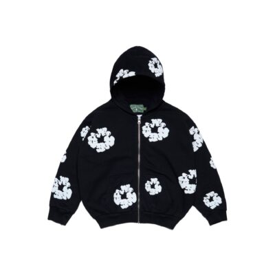 Kids Cotton Wreath Zip Hoodie Black