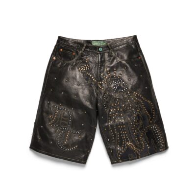 Libertas Studded Leather Shorts