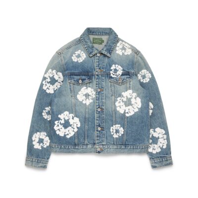 Cotton Wreath Denim Jacket Light Wash