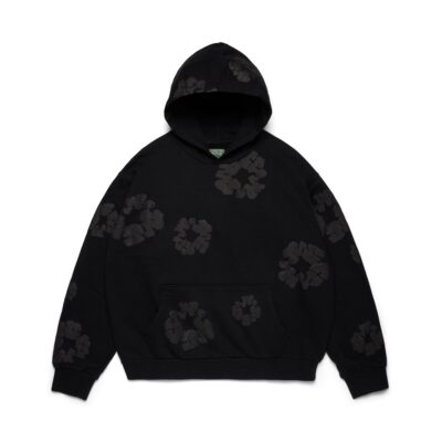 Mono Cotton Wreath Hoodie Black