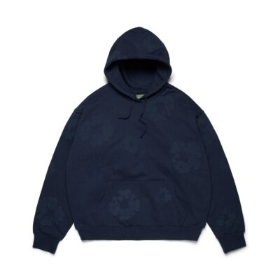 Mono Cotton Wreath Hoodie Navy