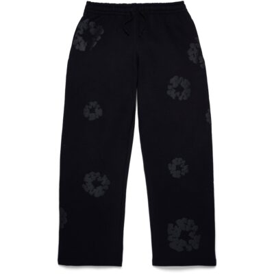 Mono Cotton Wreath Baggy Sweatpants Black