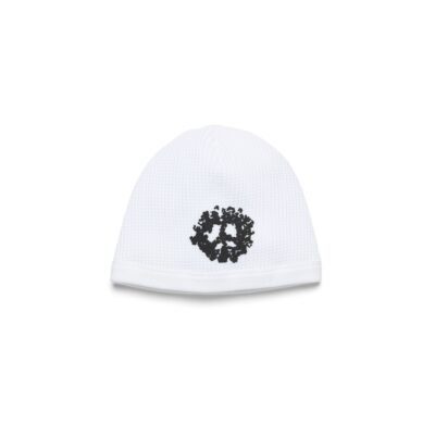 Peace Wreath Waffle Beanie White