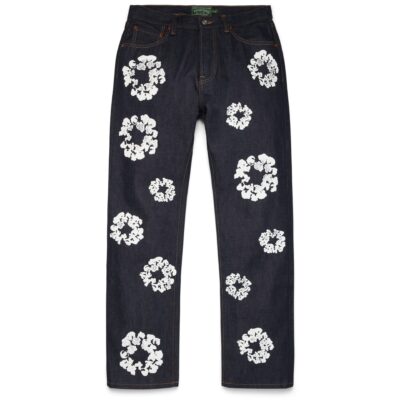Straight Cotton Wreath Denim Pant Selvedge