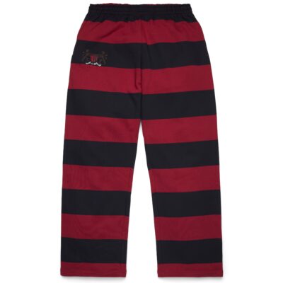 Striped Crest Open Hem Sweatpant Red/Navy