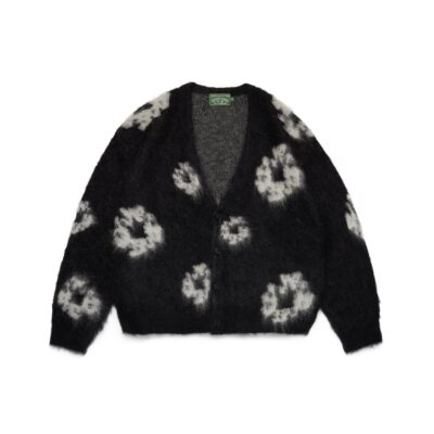 Cotton Wreath Mohair Cardigan Black